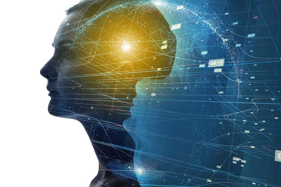 Head of a woman with a ray of sunlight