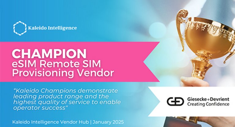Kaleido: G+D scores Champion Vendor across all eSIM categories