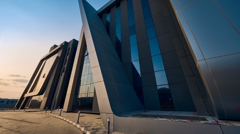 G+D egypt cash center building in sunset colours