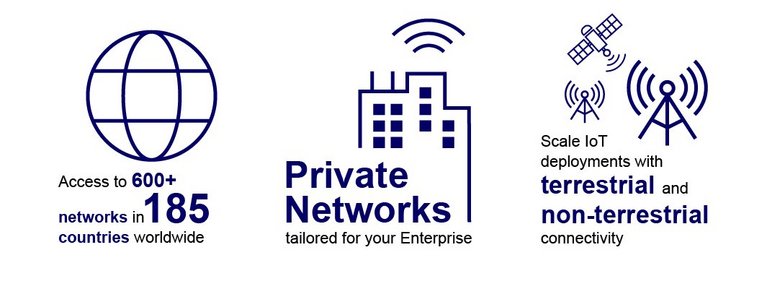 Infographic on global IoT network coverage, satellite connectivity and private cellular networks