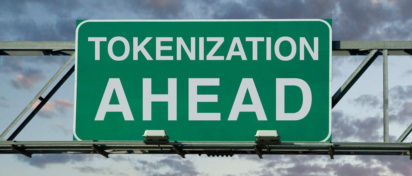  Traffic sign with the inscription tokenization ahead
