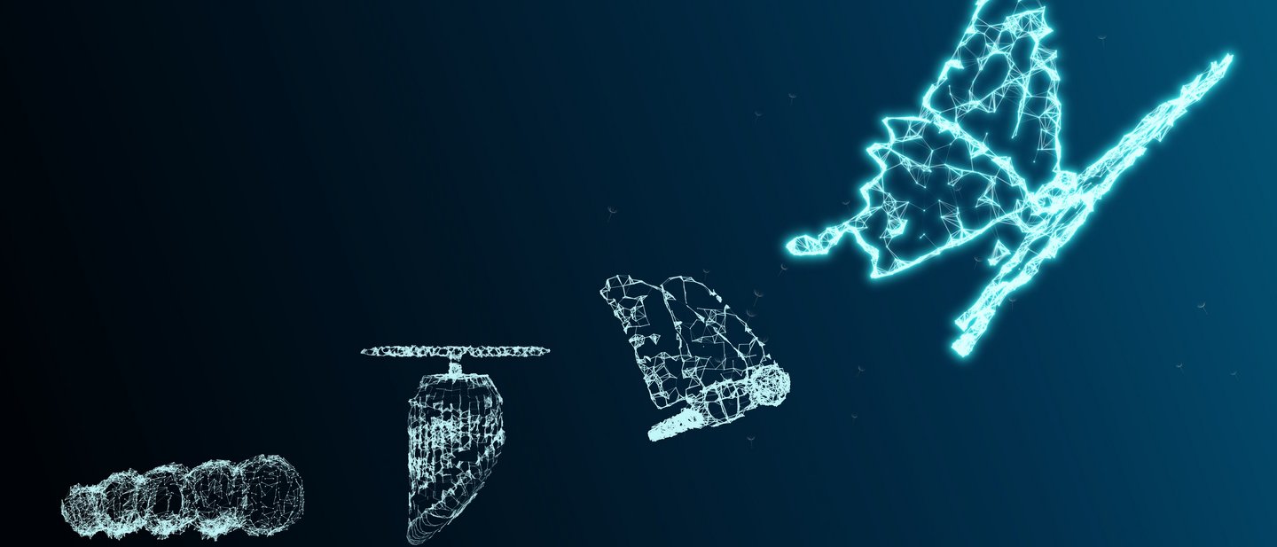 Digital lighting butterflies