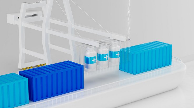 Goods in a transparent container are loaded