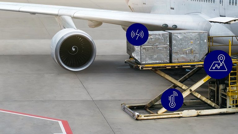 Goods are loaded onto an airplane