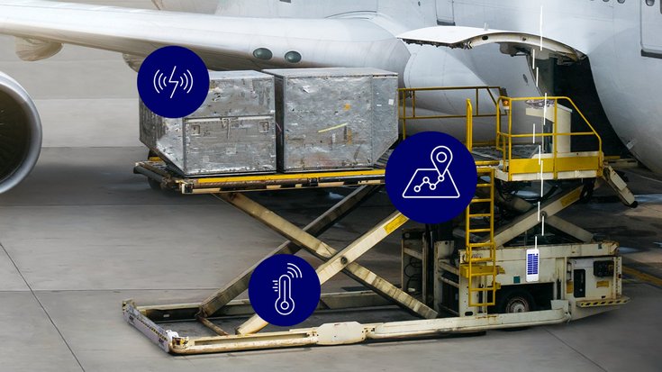 Goods are loaded onto an airplane.