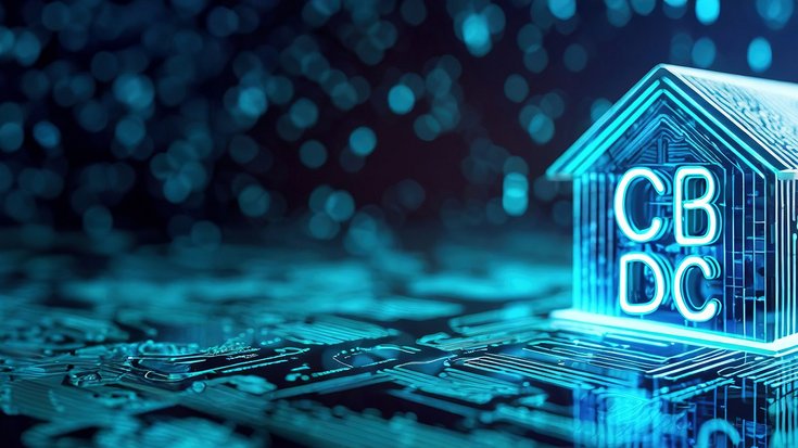 Digital representation of Central Bank Digital Currency (CBDC) concept