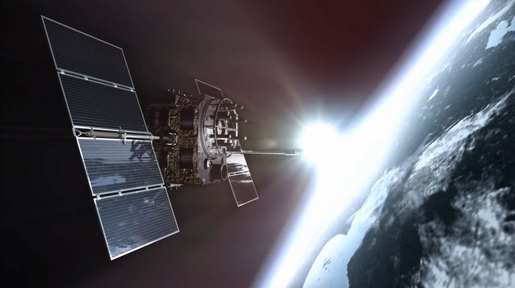 A satellite in space