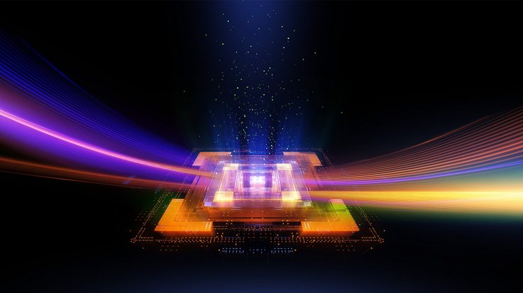 Quantencomputer schwarzer Hintergrund 3d Modell