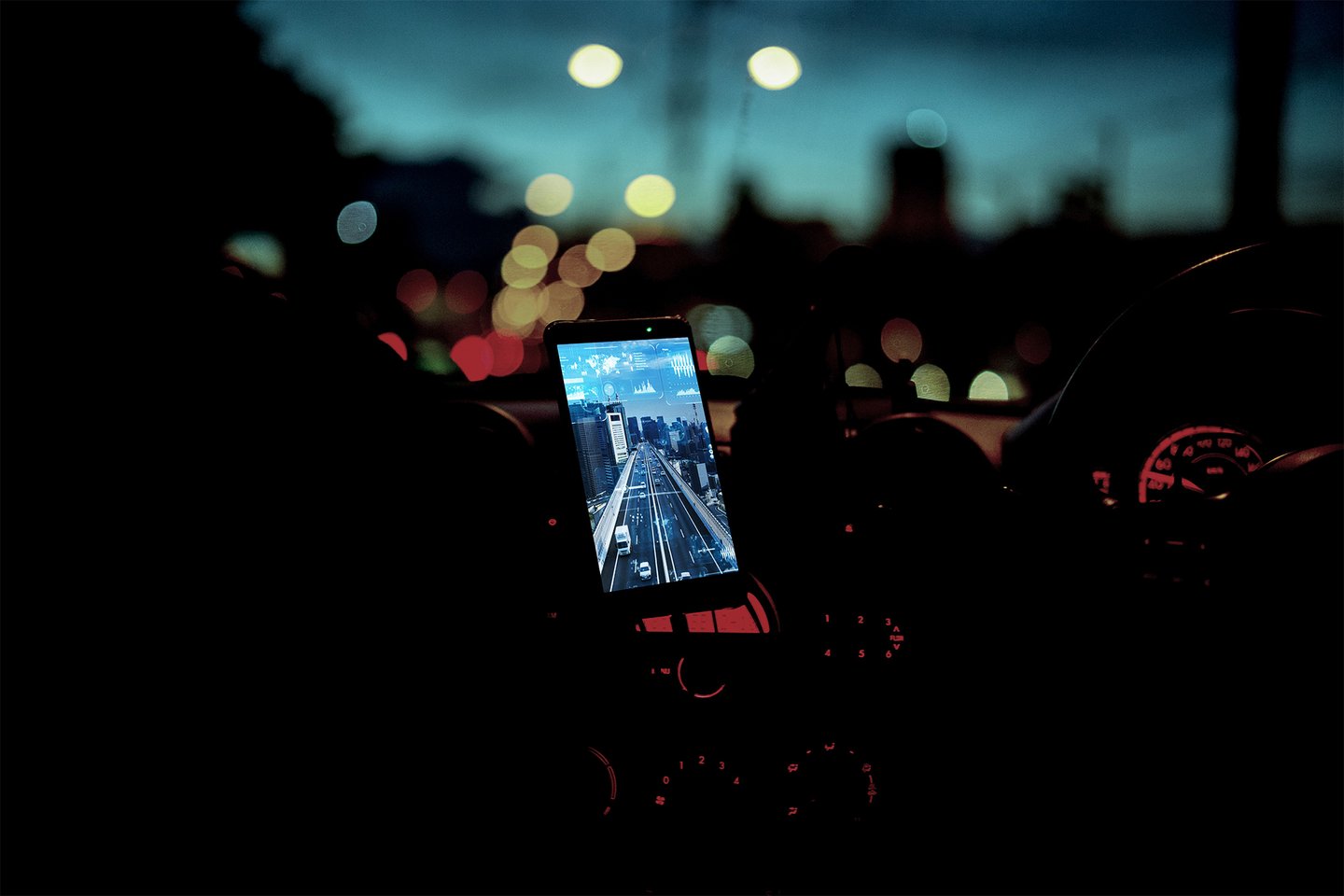 Mobile connected with a car