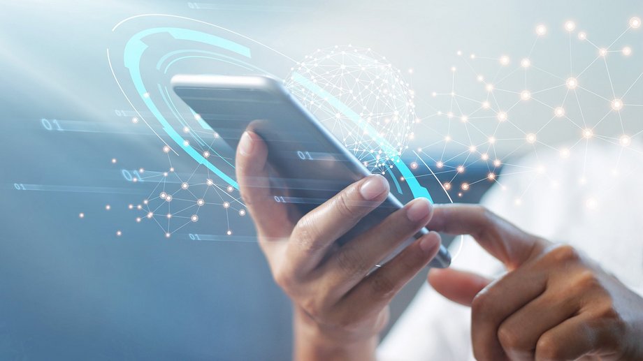 A person using a smartphone