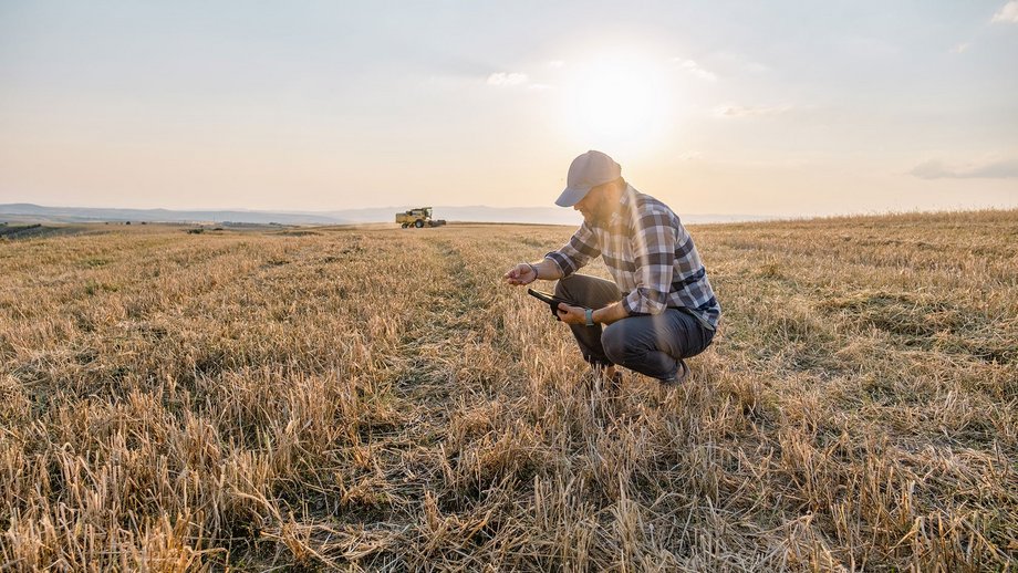 A farmer on a field
