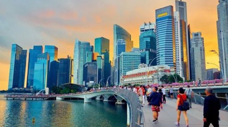 Thai city skyline at sunset