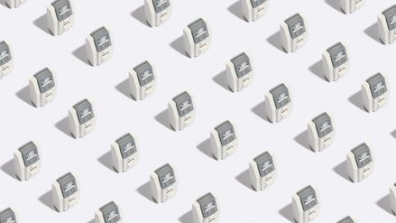 A lot of Instant card issuance kiosks in a row