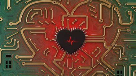 A computer board in the shape of a heart