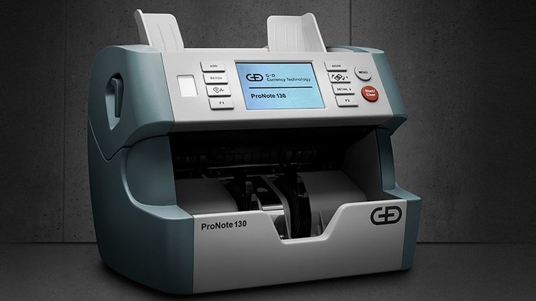 Banknote processing system ProNote® 130, which is a compact and easy-to-use banknote counter designed for small retailers and bank branches