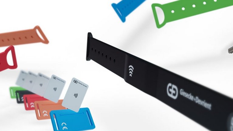 Various wearables from G+D in bright colors