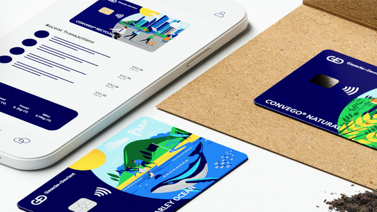 G+D sustainable credit cards: Convego Natural, Convego Parley Ocean and Convego Recycled