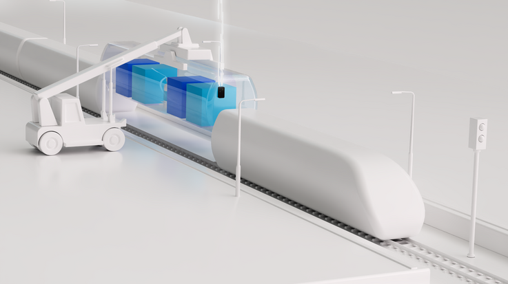 Train is loaded with containers