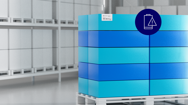 Goods with Smart Label and Battery Icon