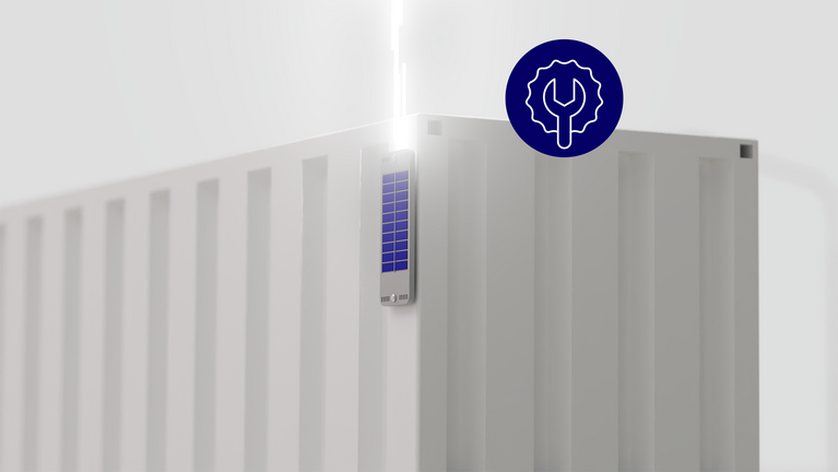 Container with a tracking device