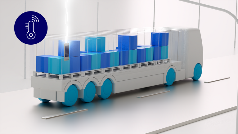 Lorry with containers is being tracked