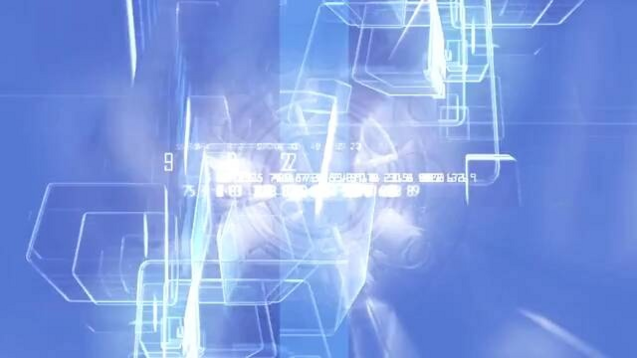 3D graphic of various bright numbers and shapes on light blue background