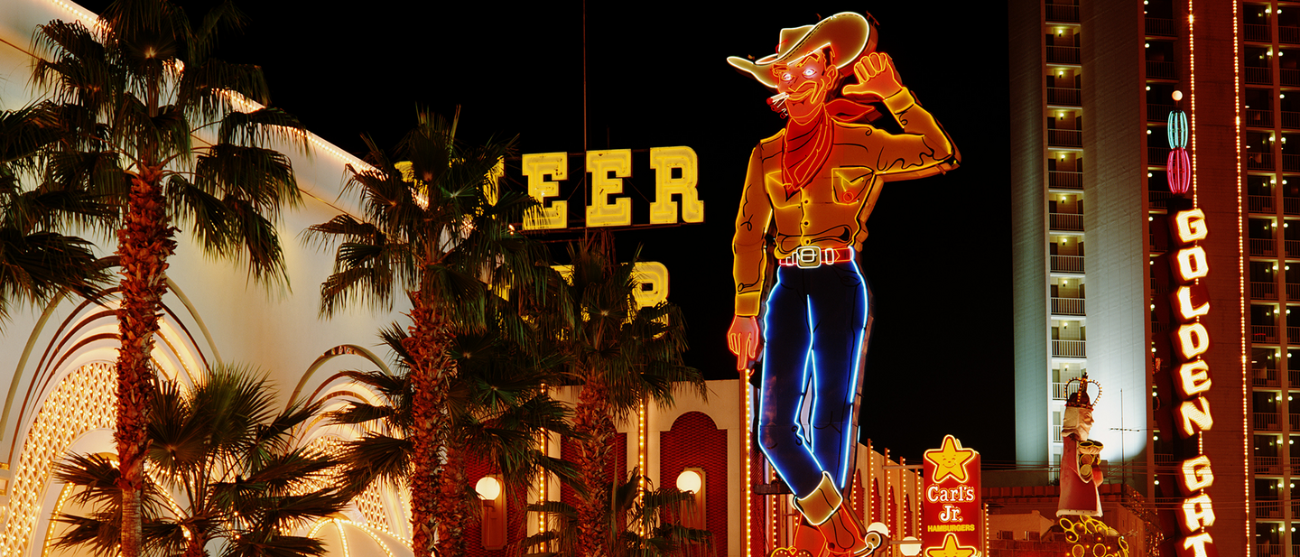 Casinos and cash centers in the United States at night