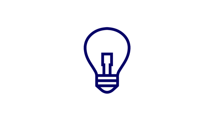 Blue light bulb with visible filament