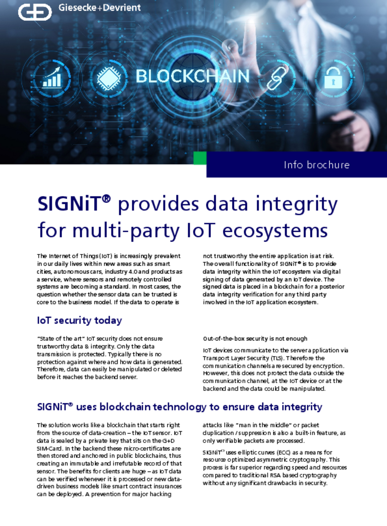 Cover of the info brochure SIGNiT