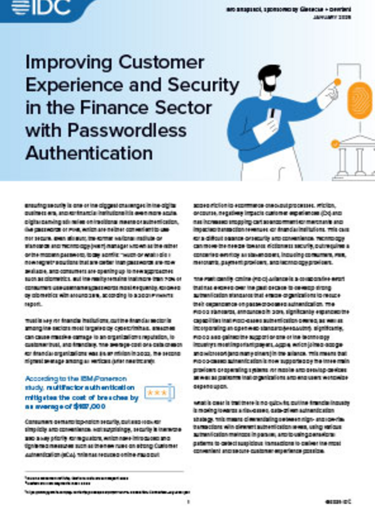 Cover of Info Snapshot - Passwordless Authentification